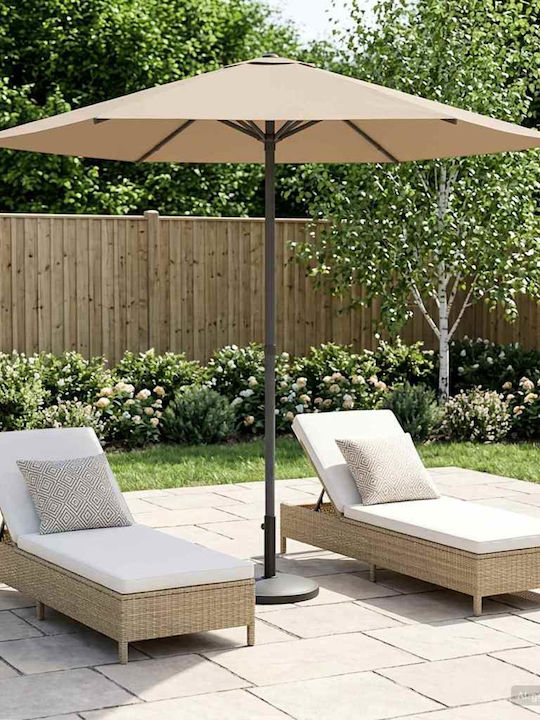 Garten- und Terrassen-Sonnenschirm Rundschreiben Aluminium Braune F2.3xH2.23m