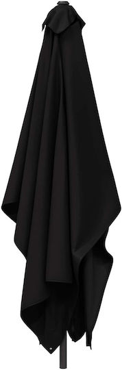 Round Aluminum Garden Parasol Black Φ3xΥ2.23m