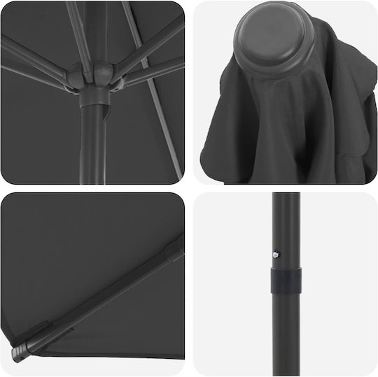 Umbrelă Rotundă Din Aluminiu Gri Φ2.7xÎ2.23m