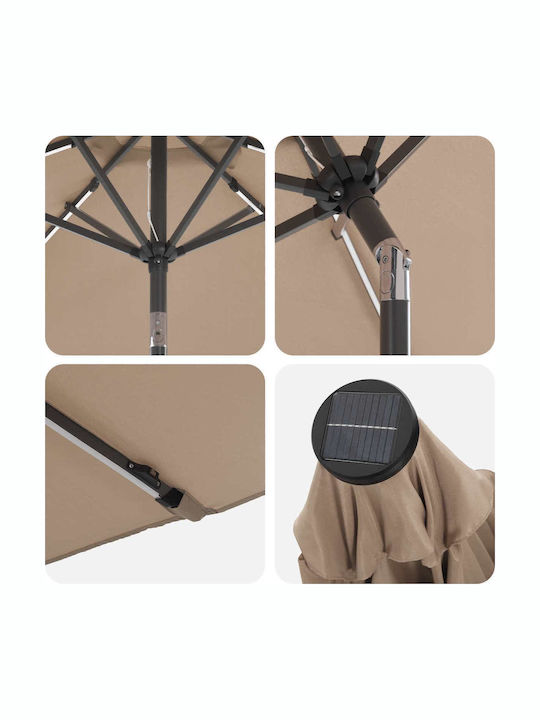 Aluminium Garten- und Terrassen-Sonnenschirm Braune 2,3x2,3xHöhe 2,28 m