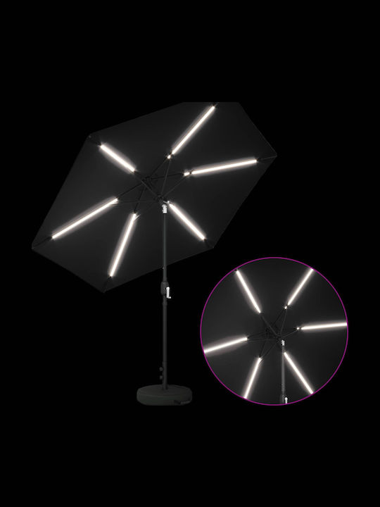 Aluminum Garden Parasol Black 2.7x2.7xHeight 2.35m