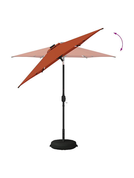 Aluminium Garten- und Terrassen-Sonnenschirm Orange 2,3x2,3xHöhe 2,28 m