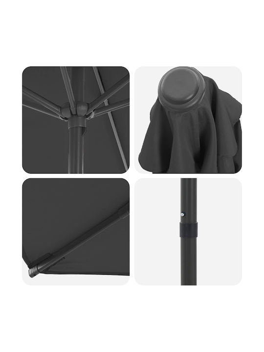 Umbrelă Rotundă Din Aluminiu Gri Φ2.3xÎnălțime2.23m