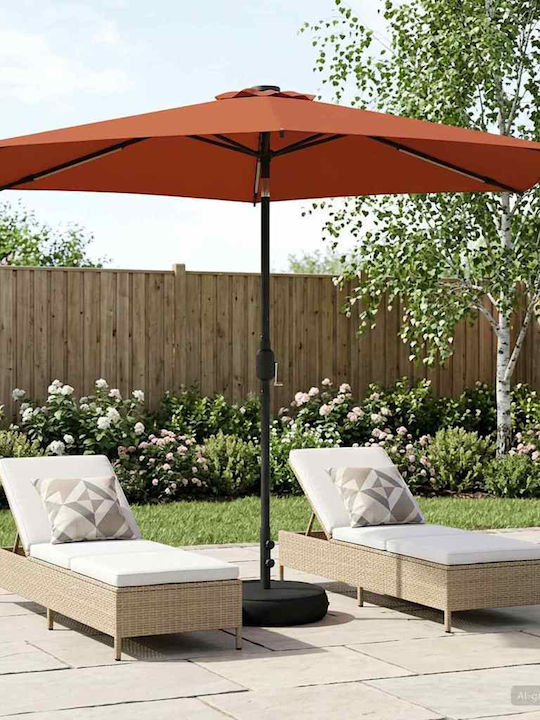 Umbrelă De Aluminiu Portocalie 3x3xÎnălțime2.35m
