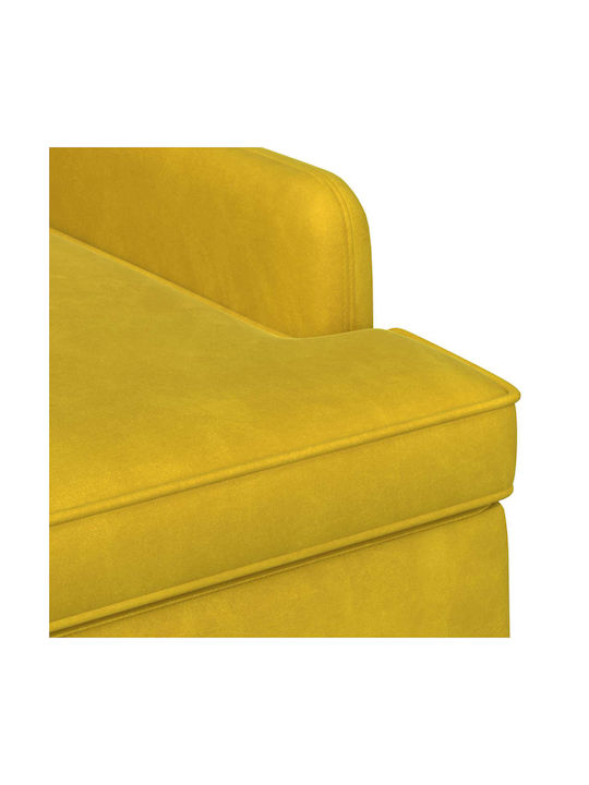 Two-Seater Velvet Soft Yellow Couch 111x65x79 cm