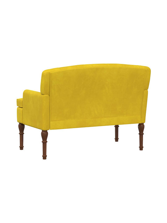 Two-Seater Velvet Soft Yellow Couch 111x65x79 cm
