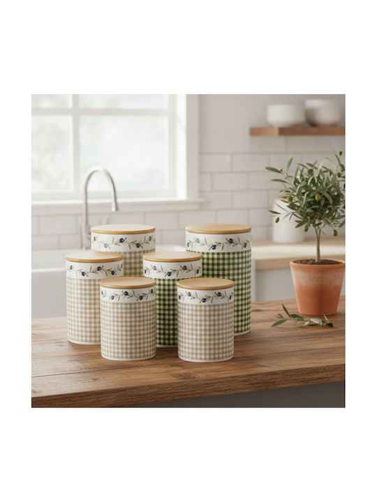 Boltze Set of 3 General Use Vases with Lid Ceramic Beige