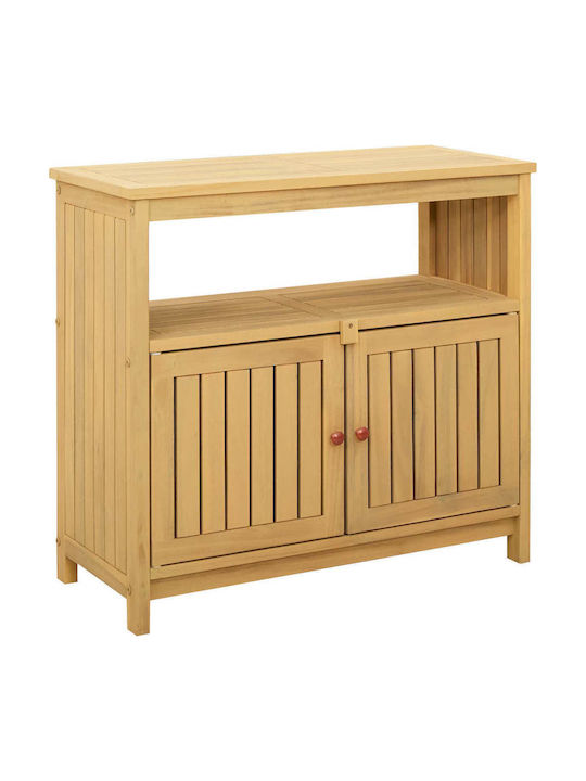 Sitting Room Table for Small Outdoor Spaces Made of Acacia Light Brown 80x35x75cm