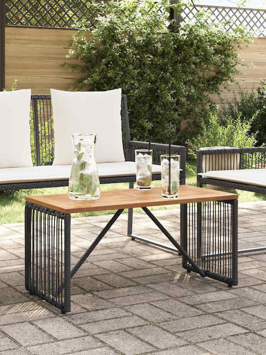 Sitting Room Table for Small Outdoor Spaces Black and Brown 80x40x40cm