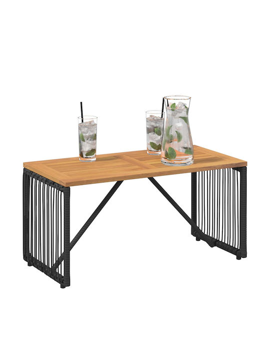 Sitting Room Table for Small Outdoor Spaces Black and Brown 80x40x40cm