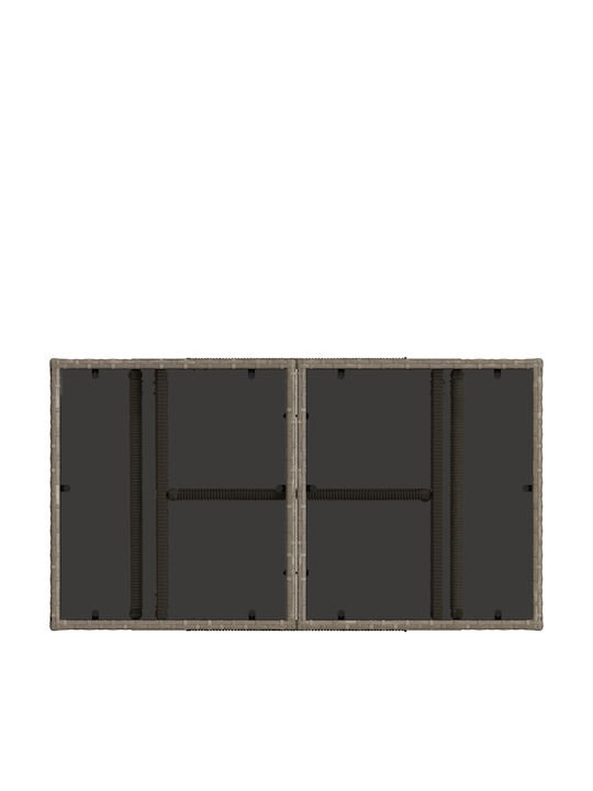 Outdoor Sitting Room Rattan Table Gray 100x55x37cm