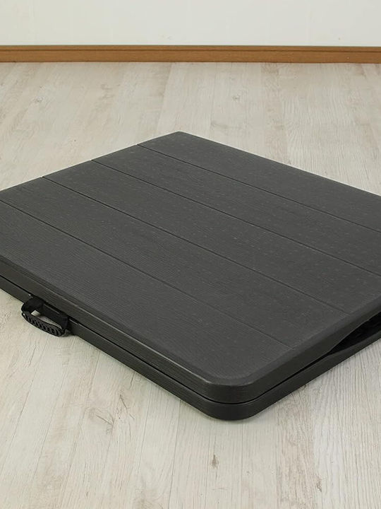 Plastic Masa pentru spații exterioare Pliabil cu schelet metalic Negru 180x74x74buc