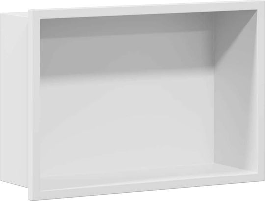 vidaXL Επιτοίχια Ραφιέρα Μπάνιου Μεταλλική 30x9.5x20cm Λευκή