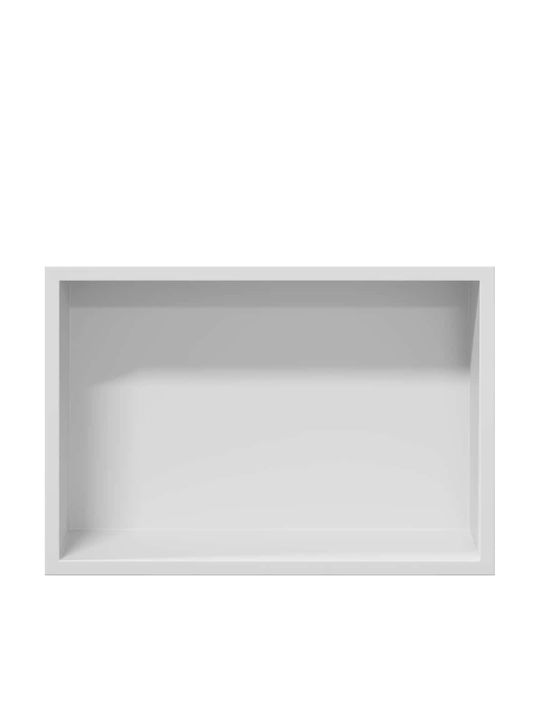 vidaXL Επιτοίχια Ραφιέρα Μπάνιου Μεταλλική 30x9.5x20cm Λευκή
