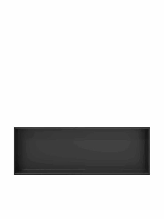 vidaXL Επιτοίχια Ραφιέρα Μπάνιου Μεταλλική 90x9.5x30cm Μαύρη