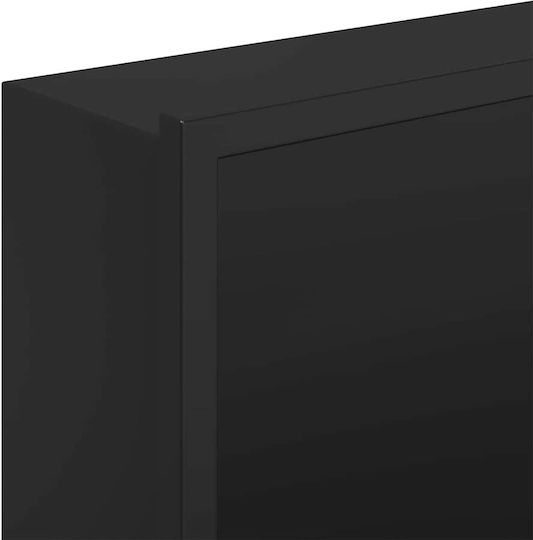 vidaXL Επιτοίχια Ραφιέρα Μπάνιου Μεταλλική 30x9.5x90cm Μαύρη