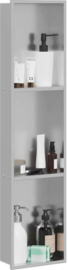 vidaXL Επιτοίχια Ραφιέρα Μπάνιου Μεταλλική 90x9.5x20cm Ασημί