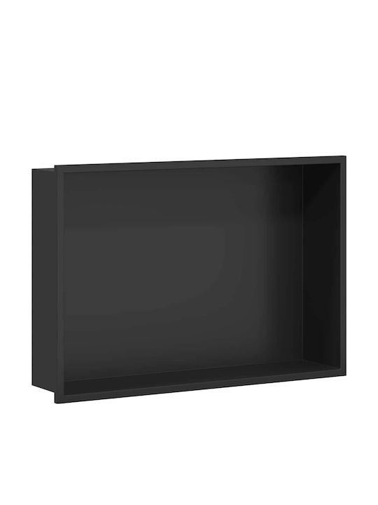 vidaXL Επιτοίχια Ραφιέρα Μπάνιου Μεταλλική 45x9.5x30cm Μαύρη