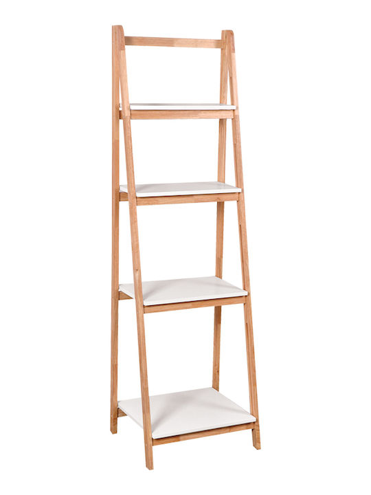 Pakketo Benwen Floor Bathroom Shelf Wooden 42x34.5x140cm White