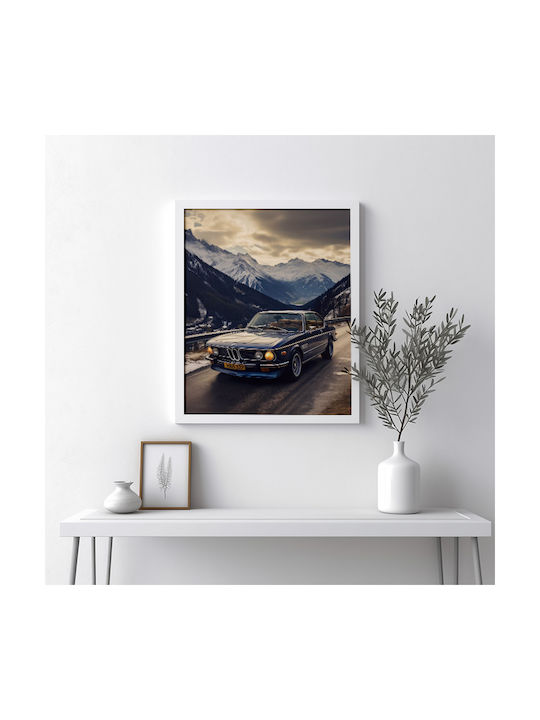 Poster Bmw E9 Coupé Cr067 40cm X 50cm Premium Μαύρο Ξύλινο Κάδρο-63083pd156199f55323
