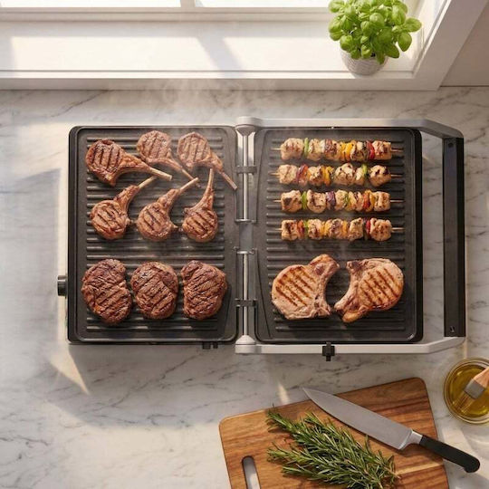 HomeVero Panini Maker Sandwich Maker for 2 Sandwiches 2000W Inox