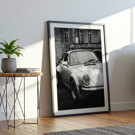 Poster Porsche 911 Turbo Cr055 40cm X 50cm Κορνίζα Φυσικό Ξύλου Μπεζ 63076pd156204f55316