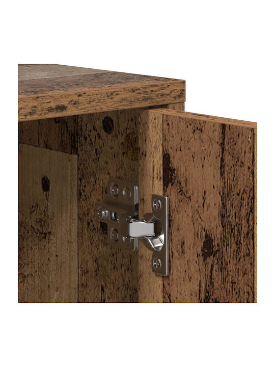 Wooden Bedside Table with Black Metal Legs 40x36.5x50cm