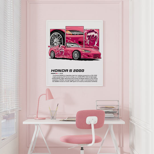 Poster Honda S 2000 Cr024 40cm X 50cm Λευκή Ξύλινη Κορνίζα-63005pd156238f55310