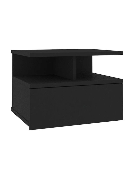 Κομοδίνο Ξύλινο Μαύρο 40x31x27cm