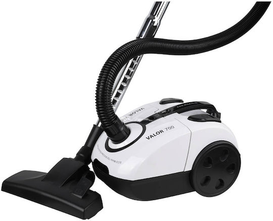 Telemax Valor 700 Ηλεκτρική Σκούπα 700W με Σακούλα 2lt Λευκή