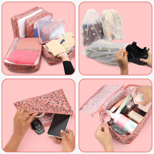 Belle Vous Plastic Sac de Depozitare pentru Saci / Pantofi / Haine în Culoare Roz 7buc Belle Vous Plastic Sac de Depozitare pentru Saci / Pantofi / Haine în Culoare Roz 7buc