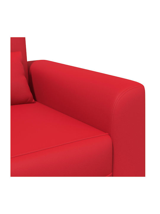 Armchair in Red Artificial Leather 90x88x85cm