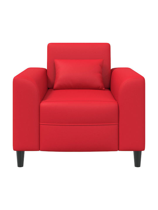 Armchair in Red Artificial Leather 90x88x85cm