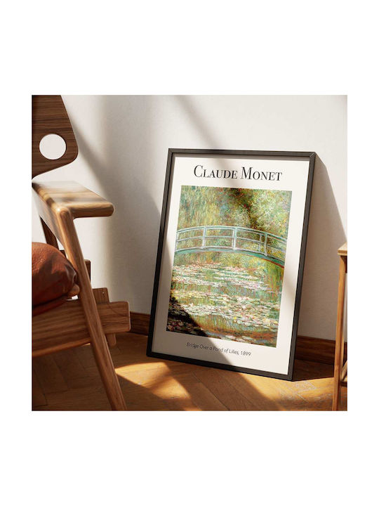 Poster Claude Monet Bridge Over A Pond Lilies Art103 40cm X 50cm Κορνίζα Φυσικό Ξύλου Μπεζ 56049pd156699f55316