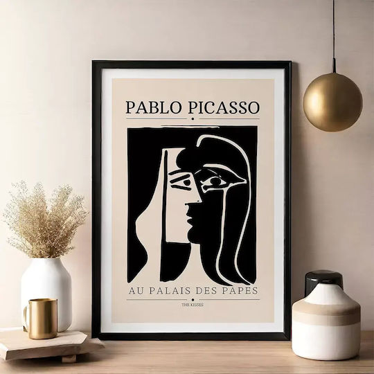 Poster Pablo Picasso Au Palais Des Papes Art077 40cm X 50cm White Wooden Frame