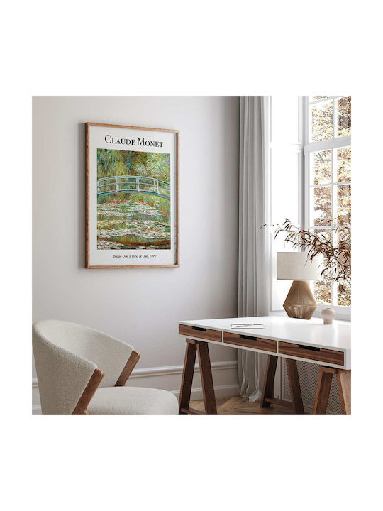 Poster Claude Monet Bridge Over A Pond Lilies Art103 40cm X 50cm Κορνίζα Καφέ Ξύλου 56049pd156699f63322