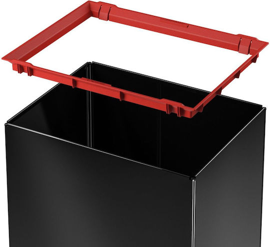 Große Schwingdeckel-Mülleimer 35l Schwarz
