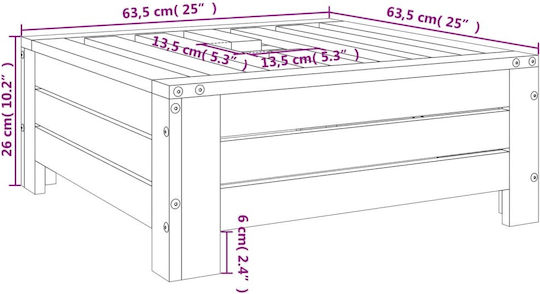 vidaXL Βάση Ομπρέλας Ξύλινη Μαύρο 63.5x63.5x26cm