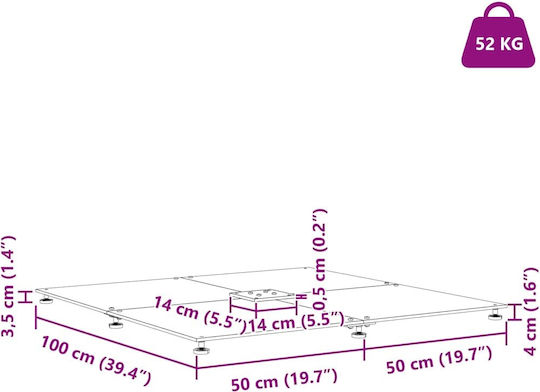 vidaXL Pliabilă Stand de umbrelă din Lemn Dark Grey 100x100x4cm