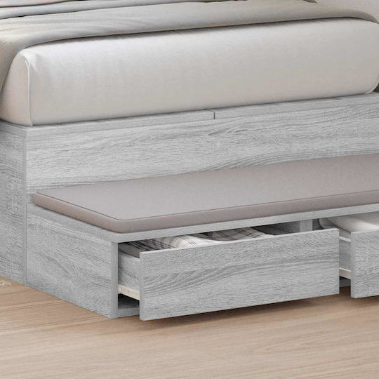 vidaXL Bed Drawer made of Wood Grey Sonoma 80x36.5x16.5cm