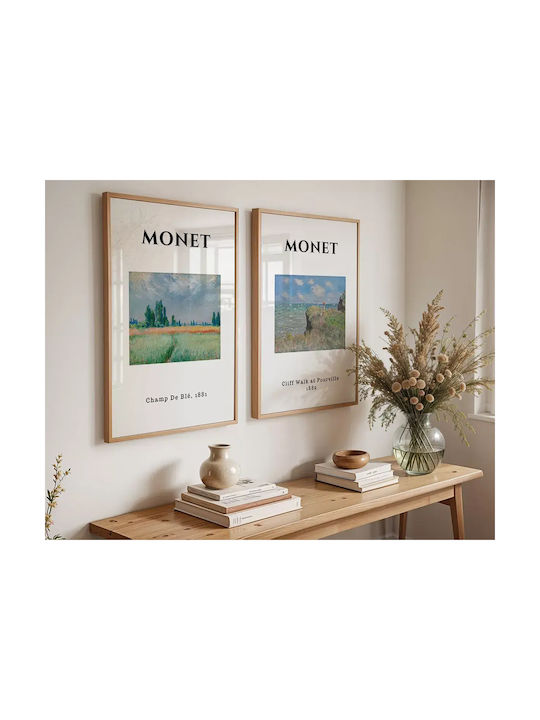 Poster Monet Champ De Ble Art010 40cm X 50cm White Wooden Frame