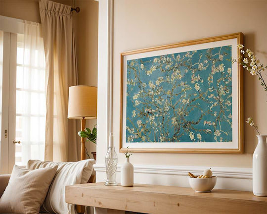 Poster Van Gogh Almond Blossom Art104 40cm X 50cm Κορνίζα Καφέ Ξύλου 56096pd156664f63322