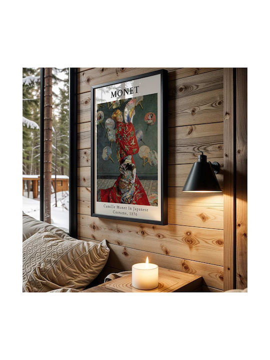 Poster Claude Monet Camille Monet In Japanese Costume Art099 40cm X 50cm Frame Natural Wood Beige