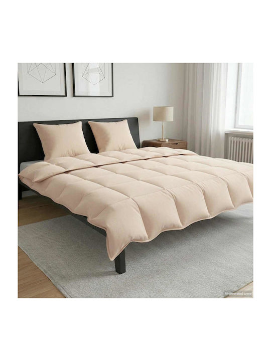vidaXL Κουβέρτα Διπλή 200x240εκ. Μπεζ
