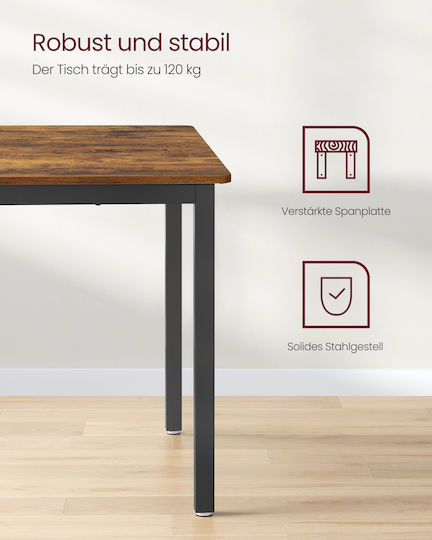 Metallischer Esszimmertisch Braun-Schwarz 70x110x77cm