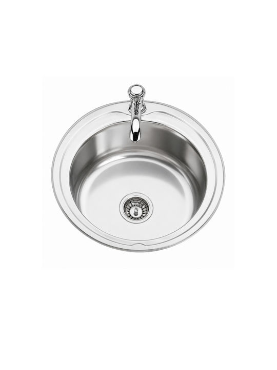 Inter Ceramic Ένθετος Νεροχύτης Inox Μ51xΠ20cm Ασημί