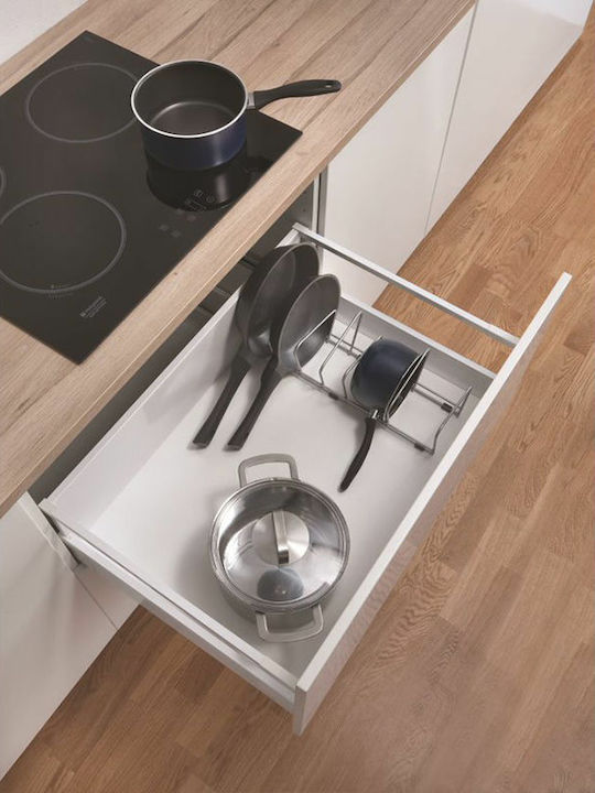 Metaltex Βάση για Κατσαρόλες & Τηγάνια Pot & Pan Μεταλλική 45x16x13εκ. Ασημί
