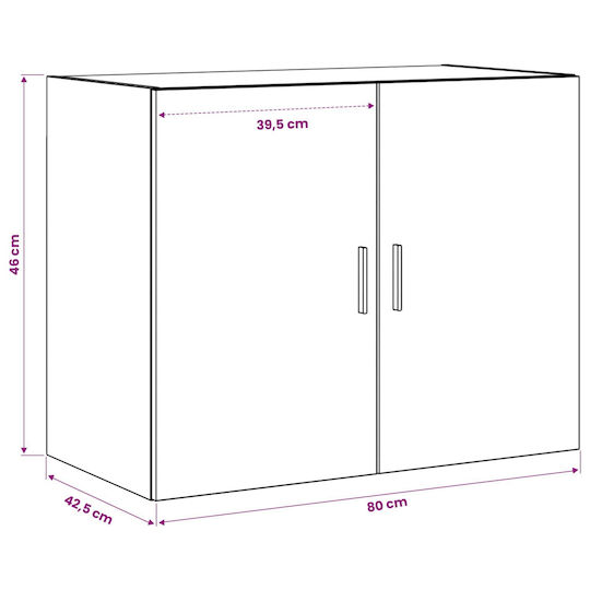vidaXL 8010924 Πάγκος χωρίς Νιπτήρα Μ80xΒ42.5xΥ64cm Δρυς