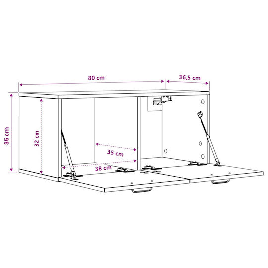 vidaXL Плот без мивка Ш80xД36.5xВ35cm Кафяв
