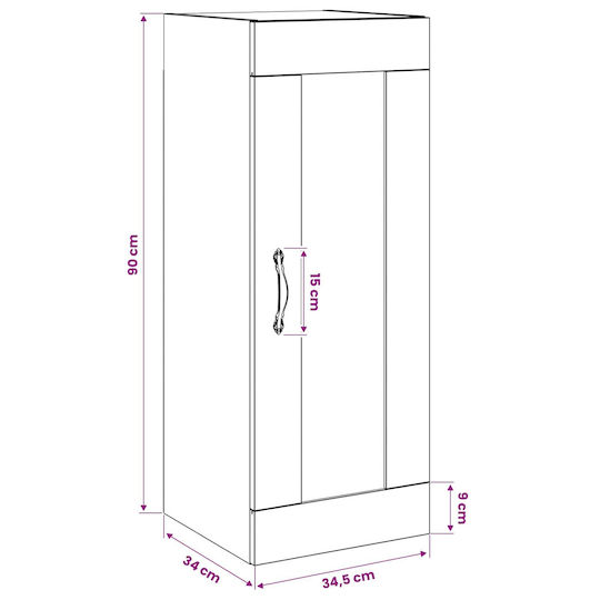 vidaXL Πάγκος χωρίς Νιπτήρα Μ34.5xΒ34xΥ90cm Χρυσός